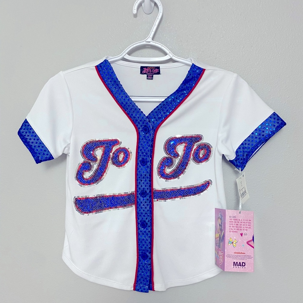 Brand New with tags Nickelodeon Jo Jo Siwa baseball jersey style shirt, size 7/8